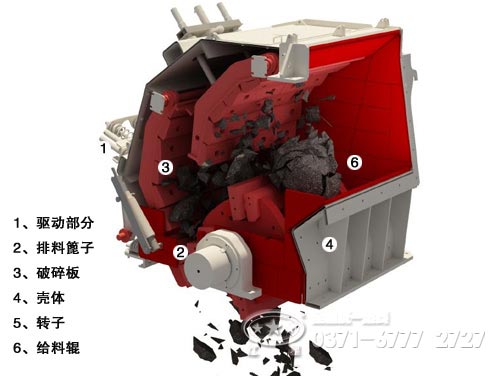 重型錘式破碎機(jī)內(nèi)部結(jié)構(gòu)圖
